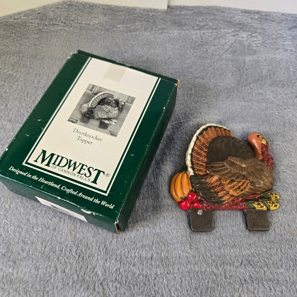 Midwest of Cannon Falls Turkey Doorknocker Topper Thanksgiving Cast Metal